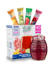 Klass Aguas Frescas variety pack of 40 stick packets for on-the-go hydration.