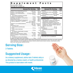 Klean Athlete bottle back shows ingredients for immune support.