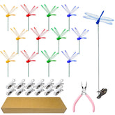 Kleeblatt Dragonfly Clip red stake adds vibrant, weatherproof color to outdoor gardens.