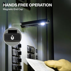 Klein Tools 56074 built-in floodlight provides wide workspace illumination.