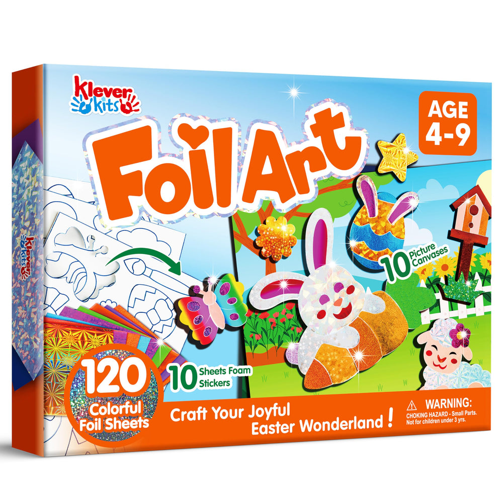 Klever Kits Easter Foil Art Kit chick canvas for mess-free crafting