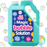 Klevly 33 oz iridescent bubble solution bottle, ready to use for quick outdoor bubbles.