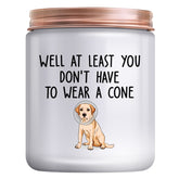 KLL funny get-well candle label adds light humor to recovery.