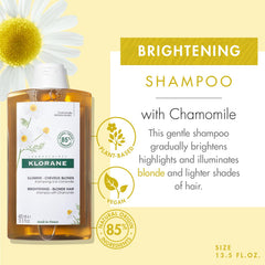 Klorane Chamomile shampoo lather close-up wraps hair with gentle cleansing.