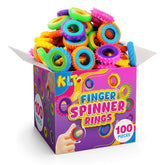 KLT fidget rings bulk pack in bright colors for classroom prizes.