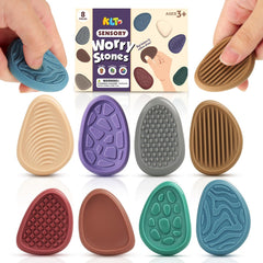 KLT fidget stone 8-pack: textured surface for tactile relief and focus.