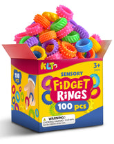 KLT textured fidget rings in a bright pack, ideal for classroom focus.