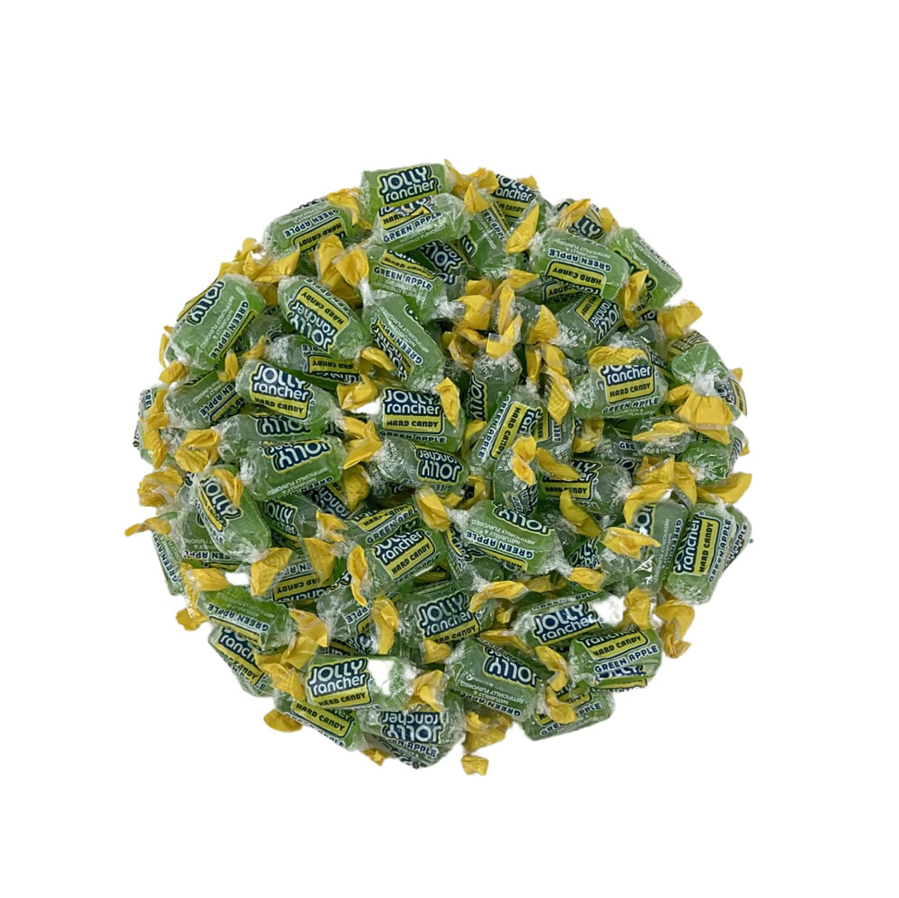 KLUB BULK Jolly Ranchers Green Apple bag with individually wrapped pieces for easy sharing.