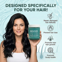 KLUNIZ Revive Hair Gummies close-up, soft fruit-flavored capsules for nourishing hair