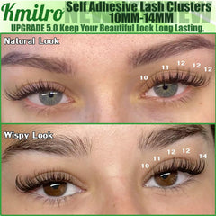 kmilro self-adhesive eyelashes 11mm clusters adding soft daytime volume
