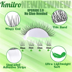 kmilro self-adhesive eyelashes 14mm clusters for bolder lash drama