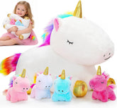 KMUYSL Unicorn Mommy plush with four baby unicorns for imaginative play