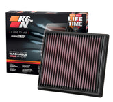 K&N High-Flow Original air filter top view for quick, tool-free drop-in fit.