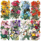 Knaid vintage flower stickers bundle with large 3.4-inch florals for journaling and scrapbooking.