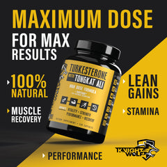 Knight Wolf Supps Tongkat Ali extract image emphasizes energy and drive support