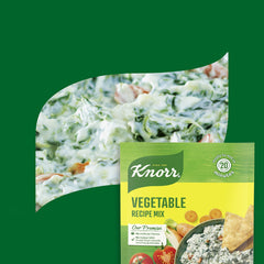 Knorr vegetable soup base cooking with vegetables in a pot.