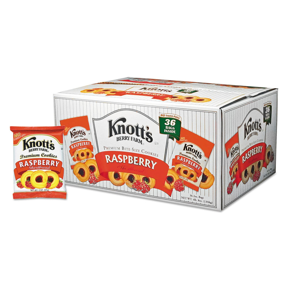 Knott's Berry Farm premium berry jam shortbread cookies in a 2 oz portion, ideal for on-the-go snacking.