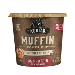 Kodiak Cakes Minute Muffins Chocolate Chip protein-rich bite for a sustained energy boost.