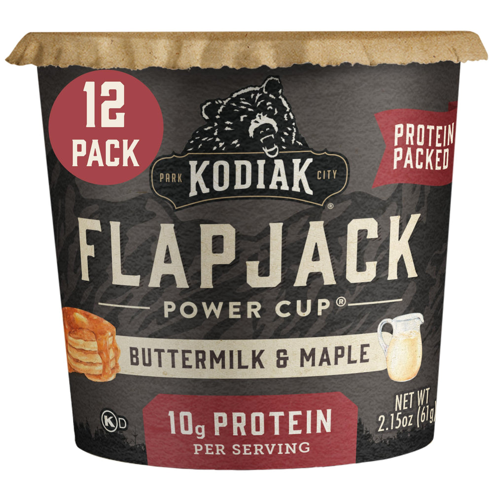 Kodiak Cakes on-the-go pancake cups pack for quick, satisfying breakfasts.