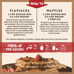Kodiak Cakes Power Cakes chocolate chip closeup with visible chips in wholesome batter.