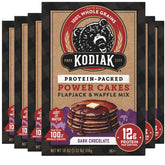 Kodiak Cakes Power Cakes Dark Chocolate packaging shows protein-rich breakfast option.