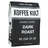 Koffee Kult dark roast whole bean bag with rich aroma for home espresso lovers.
