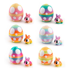 Kohimit 6pcs Easter rabbits poseable bunnies for creative play and display.