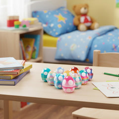 Kohimit articulated bunny toy demonstrates flexible movement for interactive desk play.