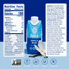 Koia Vanilla Bean bottle side view showcasing creamy texture
