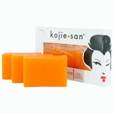Kojie San original soap packaging highlighting authentic Kojic Acid formulation.