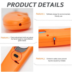 KOLIFEGOODS long lighter with adjustable flame for candles and grills.