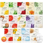 KONEUK 14-pack sheet mask collection for hydrating dry skin.