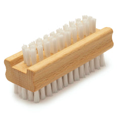 KONEX non-slip wooden two-sided brush with molded grip for nail cleaning