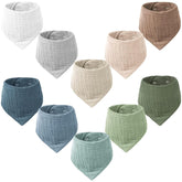 Konssy muslin baby bib 10-pack keeps outfits cleaner with absorbent cotton