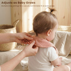 Konssy Muslin Baby Bibs are machine washable for easy cleaning.