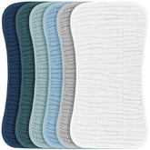 Konssy muslin burp cloths 6-pack flat lay, soft and absorbent