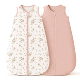 Konssy muslin sleep sack solid pink front view highlights breathable comfort for babies