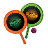 Koosh Paddle Playset with neon paddles, ideal for solo bounce practice.