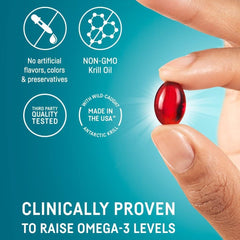 Bottle label close-up highlighting EPA, DHA, and astaxanthin content.