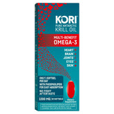 Kori Krill Oil softgels bottle for convenient daily omega-3 routine.