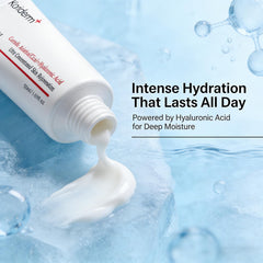 Koriderm Cream jar label highlights hyaluronic acid for deep moisture.