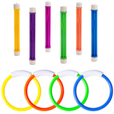 Korlon Tec diving rings in bright colors for swim training and play