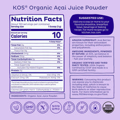 KOS Acai powder scoop for precise measuring in bowls and shakes.