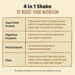 KOS Vegan Protein Powder Vanilla tub label features USDA Organic certification and allergen-free claims.