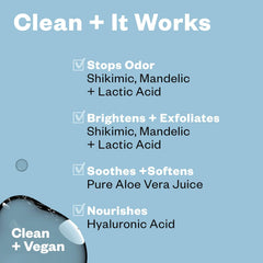Kosas Chemistry Deodorant roller-ball close-up highlighting quick-dry feel.