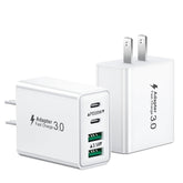 KOUEMGI 40W four-port USB-C charger block front view, compact and travel-ready.