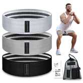 Koulate fabric resistance bands in grey, front view showing durable comfort for workouts