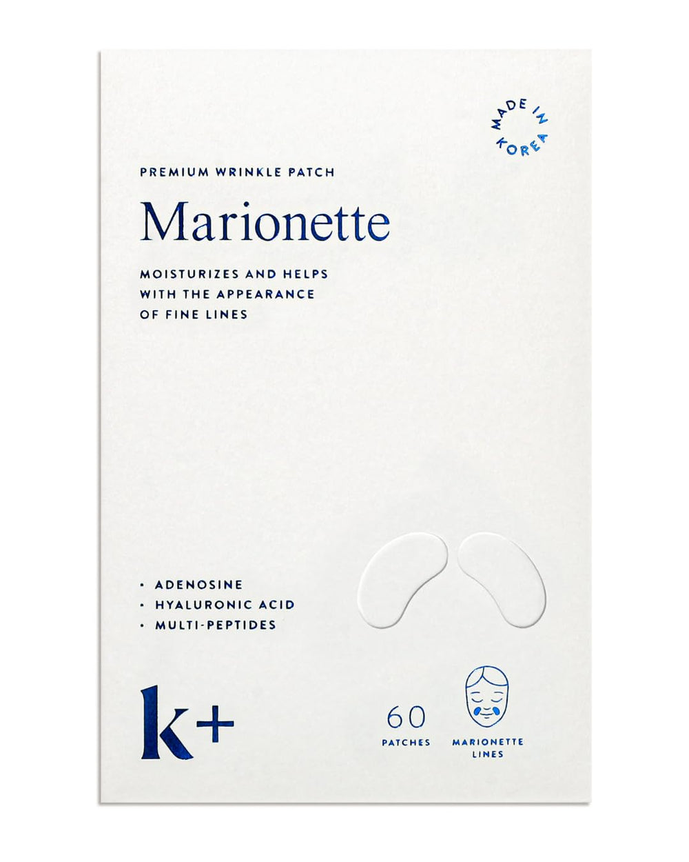 KPLUS wrinkle patches overnight target marionette lines for smoother-looking skin.