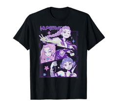 KPop Demon Hunters HUNTR/X official T-shirt front view for fans seeking comfortable, licensed apparel.
