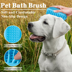 KQUQK dog bath brush set delivers massaging action to support circulation